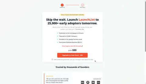 Screenshot: Launching Next